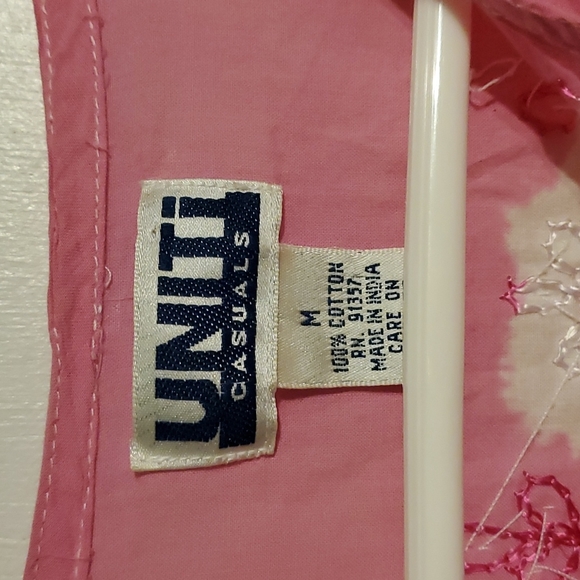 Uniti Casual women's M pink cotton tie dye thinner cotton shirt - Picture 2 of 4